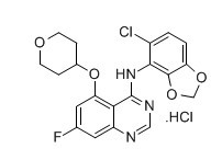 N-(5-Chloro-1,3-benzodioxol-4-yl)-7-fluoro-5-[(tetrahydro-2H-pyran-4-yl)oxy]-4-quinazolinamine hydrochloride(536740-46-2)